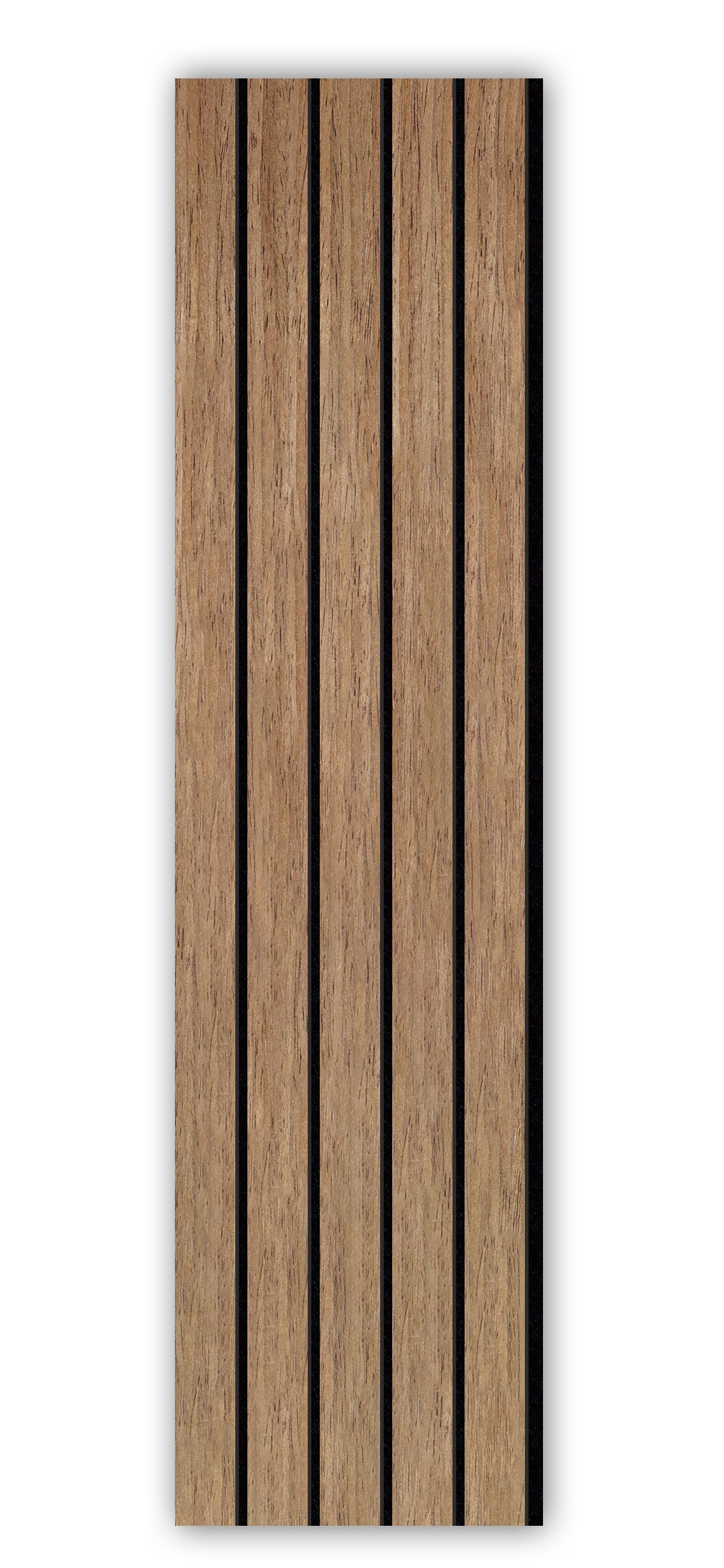 Acoustic Slat Wall Panels | Premium UltraWide Slats | 300cm x 60cm | Walnut With Black