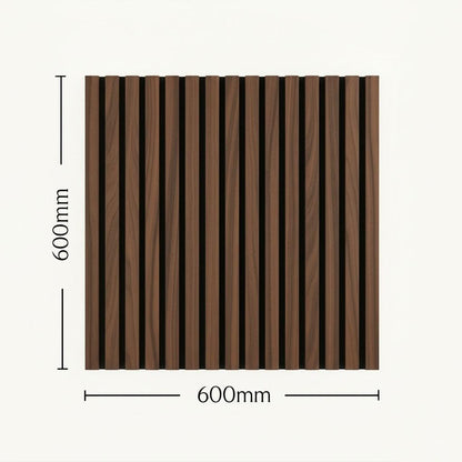 Acoustic Slatted Wall Panel - Walnut - 600mm x 600mm