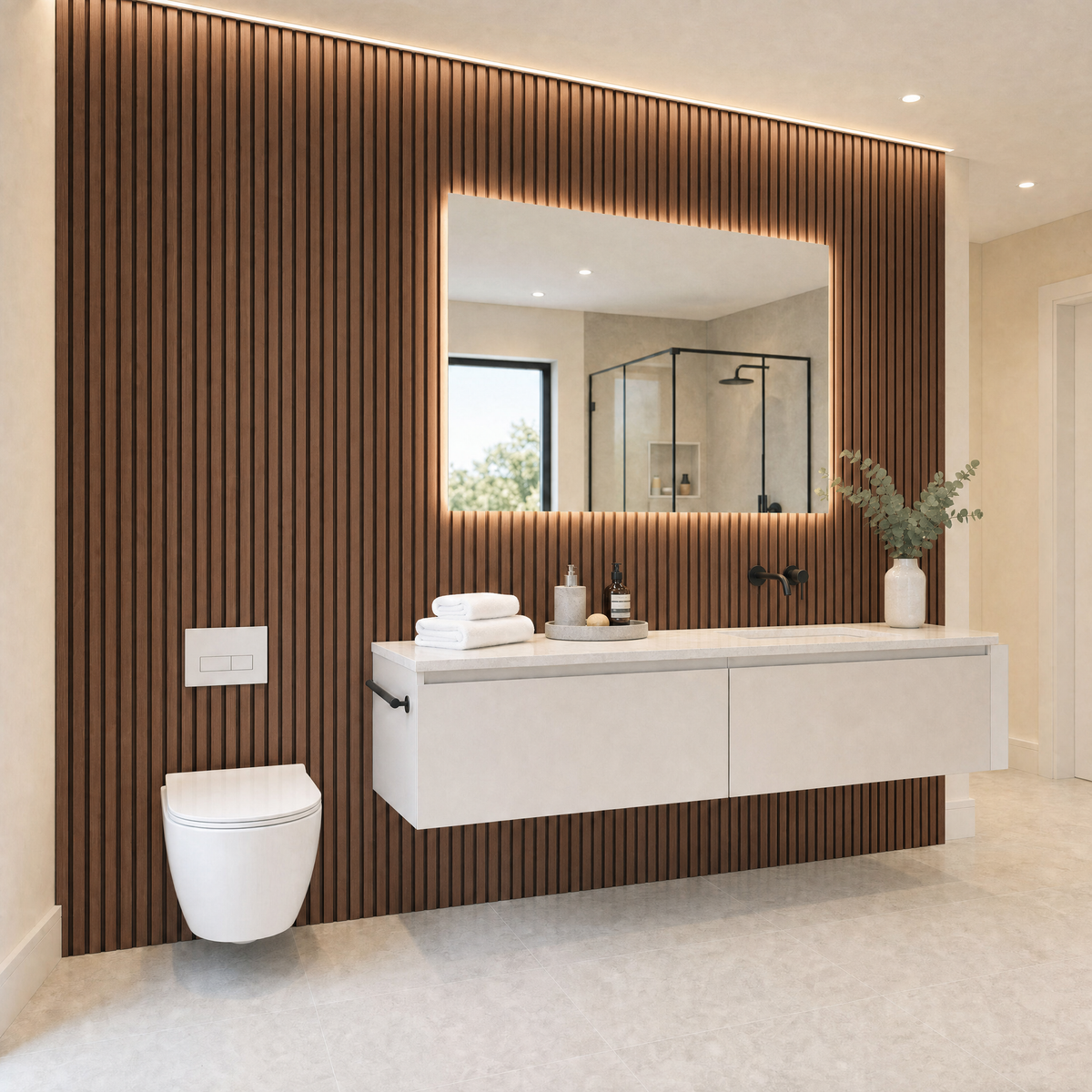 PVC Bathroom Wall Panels - Pack of 8 (Wide Range of Colours)